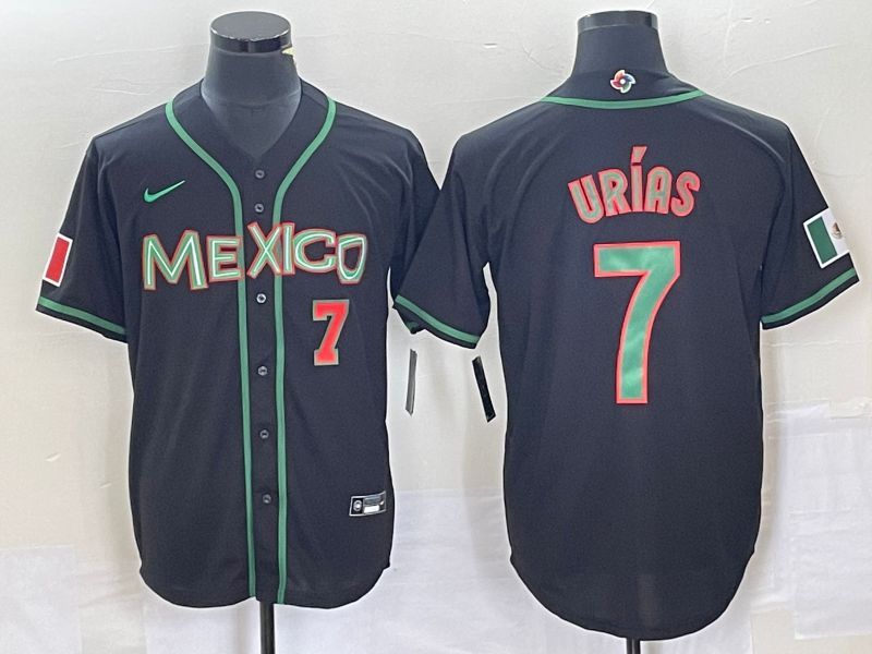 Men 2023 World Cub Mexico #7 Urias Black green Nike MLB Jersey8->more jerseys->MLB Jersey